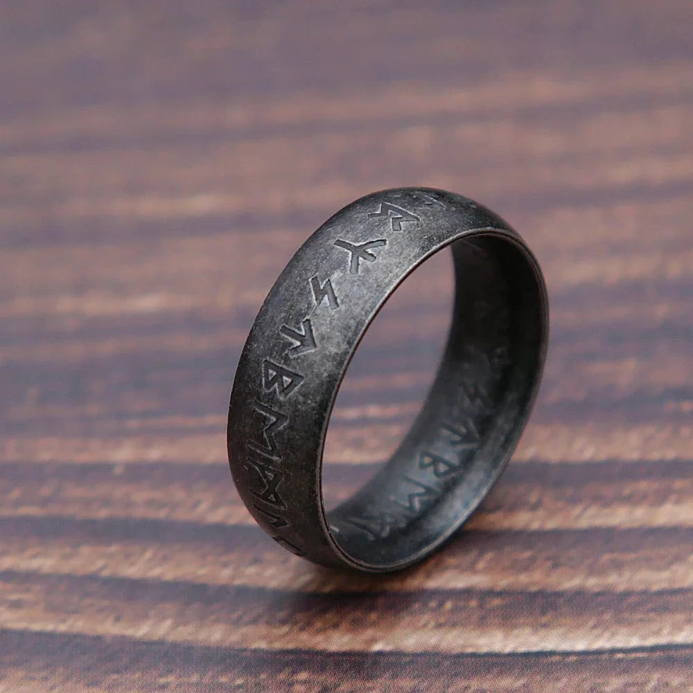 Ring 12. Fashion Retro Viking Rune Ring for Men Women 316L Stainless Steel Odin Letter Rings Couple Simple Amulet Jewelry Gifts Wholesale Style E / 12 Horaclek