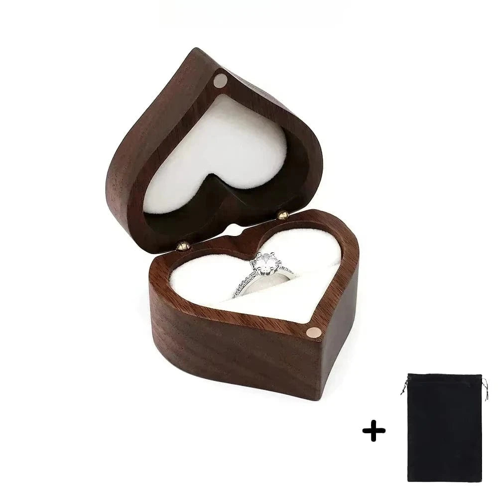 Ring 13. Free Customize Wedding Ring Box With Bag Heart Shape Personalized Custom Wood Ring Box Engagement Ring Boxs Christmas Gifts 1 slot - White / Logo(send to seller) Horaclek