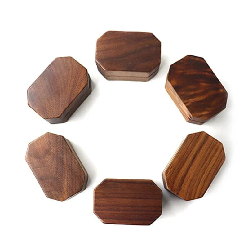 Ring 14. Vintage Black Walnut Wood Jewelry Box Ring Earrings Ring Jewelry Box Wedding Ring Box A Horaclek