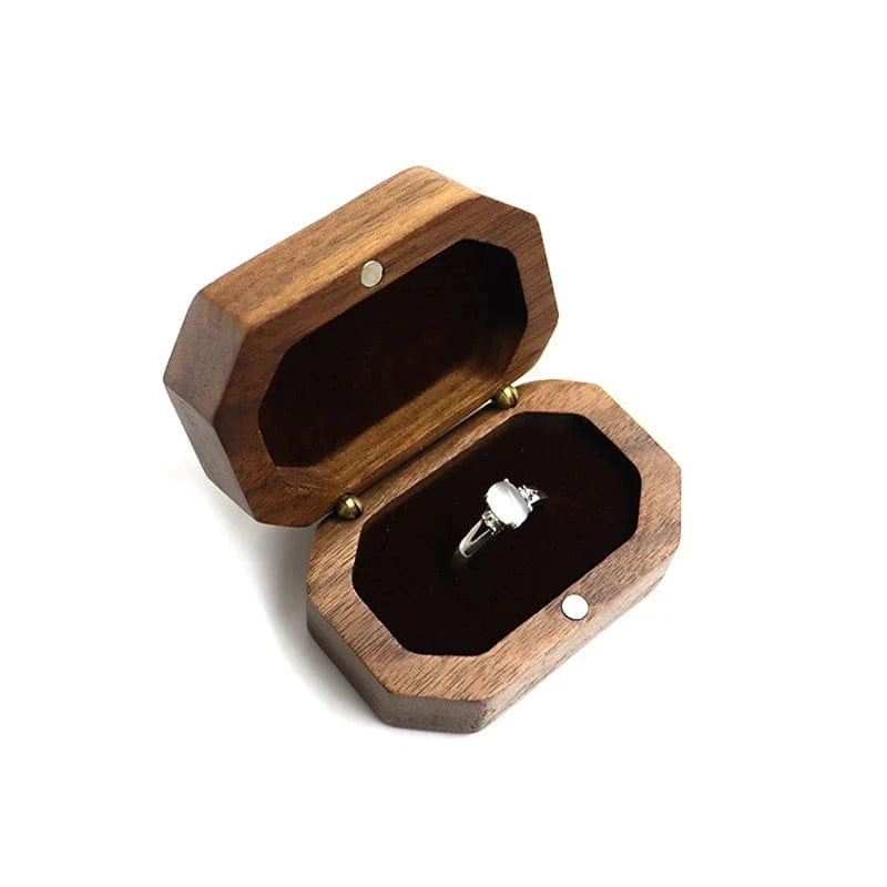 Ring 14. Vintage Black Walnut Wood Jewelry Box Ring Earrings Ring Jewelry Box Wedding Ring Box A Horaclek