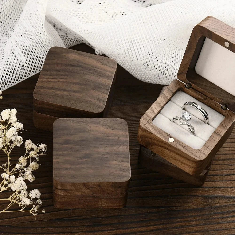 Ring 15. Blank Wood Luxury Jewelry Box Wedding Ring Box Earring Rings Jewelry Organizer Bracelet Package Case Jewelry Anniversary Gift Horaclek
