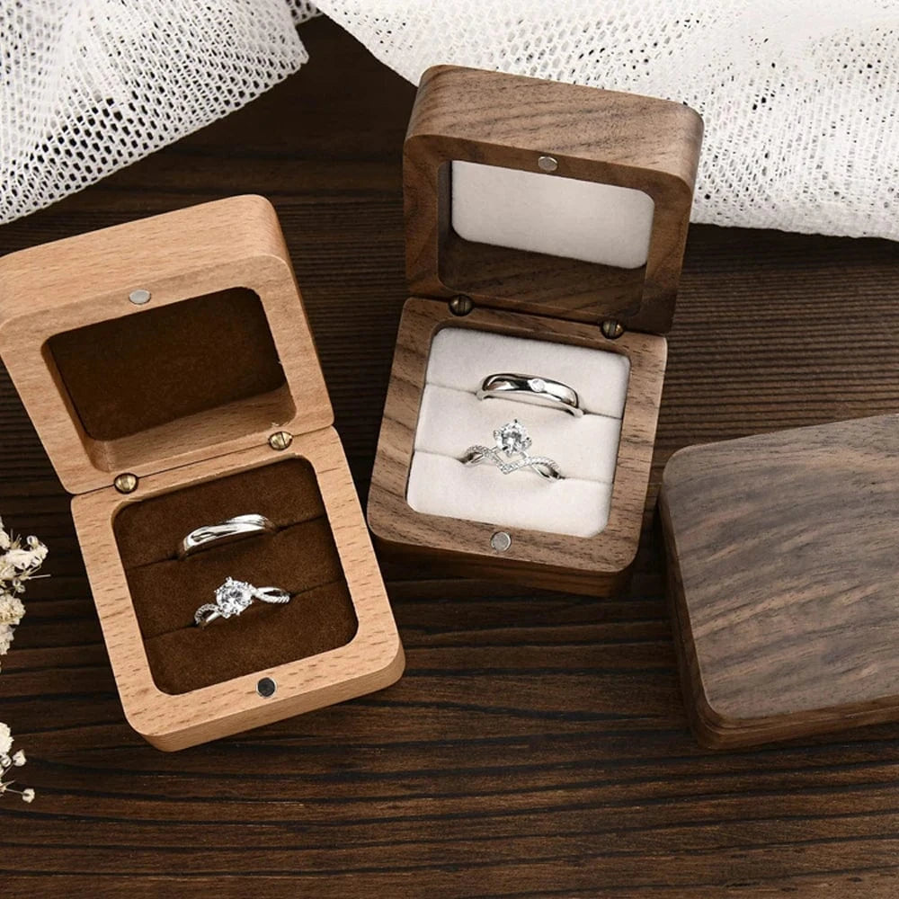 Ring 15. Blank Wood Luxury Jewelry Box Wedding Ring Box Earring Rings Jewelry Organizer Bracelet Package Case Jewelry Anniversary Gift Horaclek