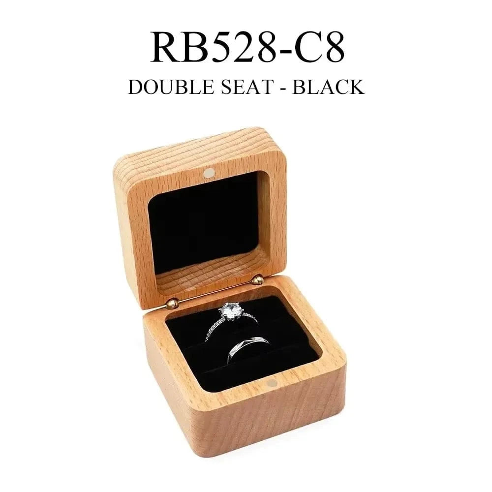 Ring 15. Blank Wood Luxury Jewelry Box Wedding Ring Box Earring Rings Jewelry Organizer Bracelet Package Case Jewelry Anniversary Gift 2 slot Black Horaclek