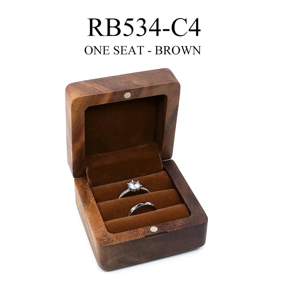 Ring 16. Wooden Ring Box Lover Wedding Fashion Original Wood Box for Propose Valentine gifts The adventure Besigns RB534-C4 / WITH ENGRAVING Horaclek