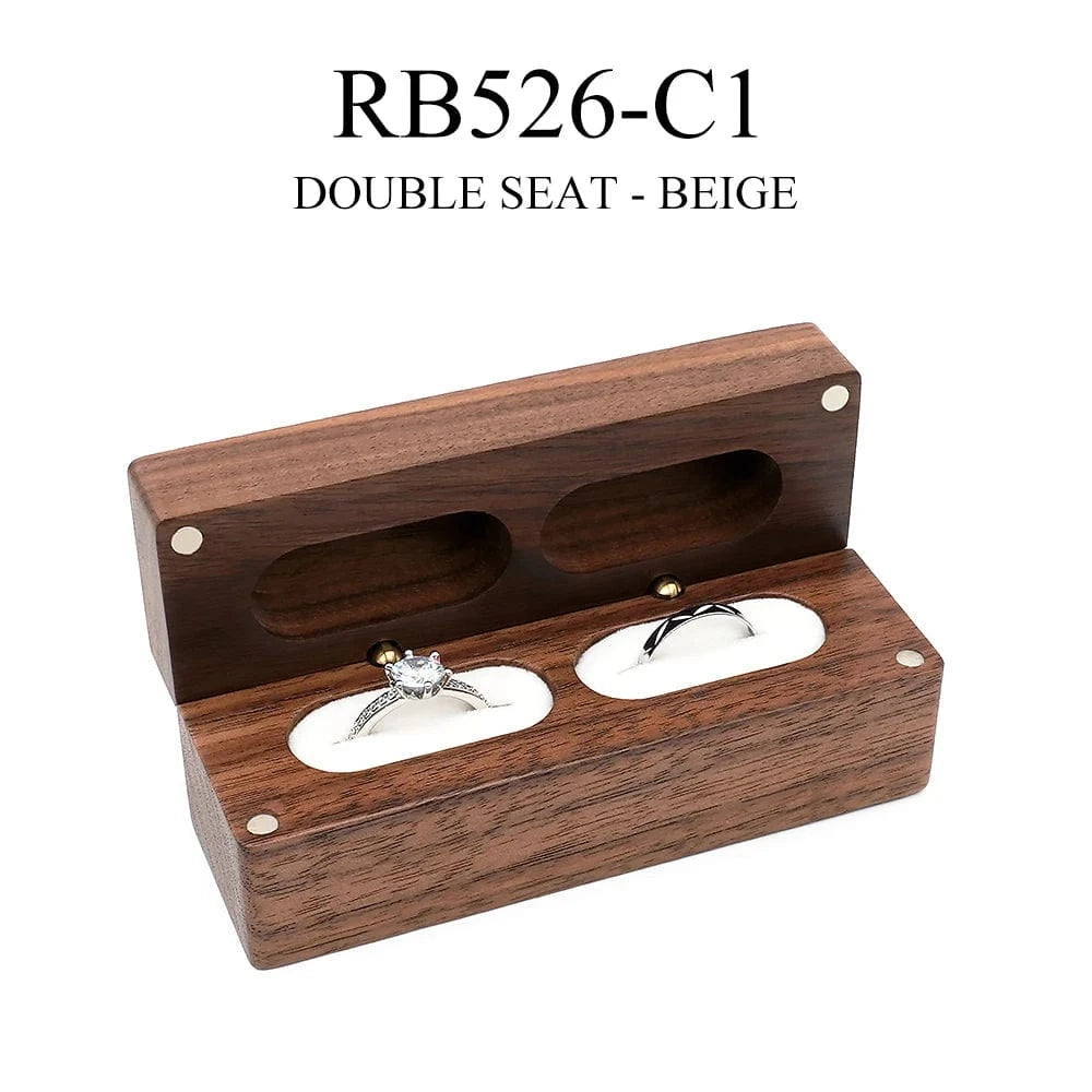 Ring 17.Walnut Wooden Ring Box diamond Pendant Neckl ace Ring earring Gift Display Packaging Case with Colors organizer joyero storage RB526-C1 WHITE / NAME ENGRAVING Horaclek