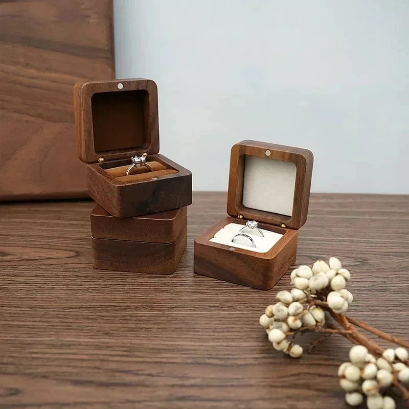 Ring 20. 1PCS Free Custom Name Walnut Wooden Ring Box Personalized Wedding Anniversary Gift Walnut Wood Engagement Wedding Rings Box Gift Horaclek