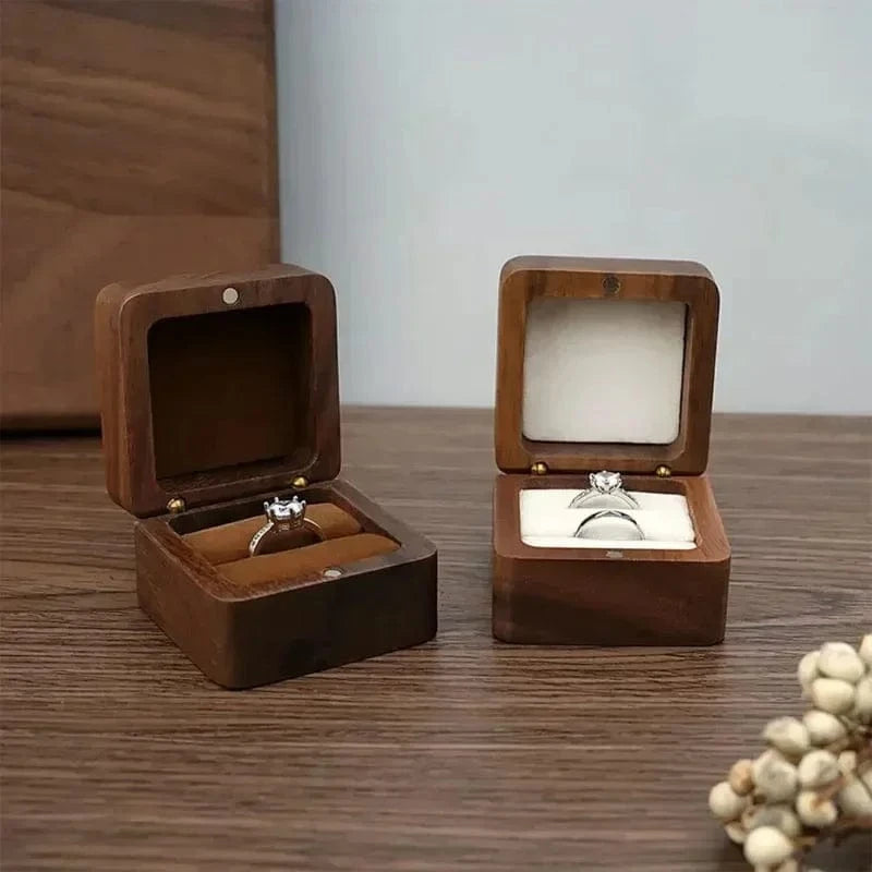 Ring 20. 1PCS Free Custom Name Walnut Wooden Ring Box Personalized Wedding Anniversary Gift Walnut Wood Engagement Wedding Rings Box Gift Horaclek