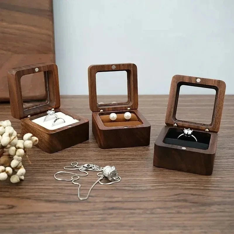 Ring 20. 1PCS Free Custom Name Walnut Wooden Ring Box Personalized Wedding Anniversary Gift Walnut Wood Engagement Wedding Rings Box Gift Horaclek