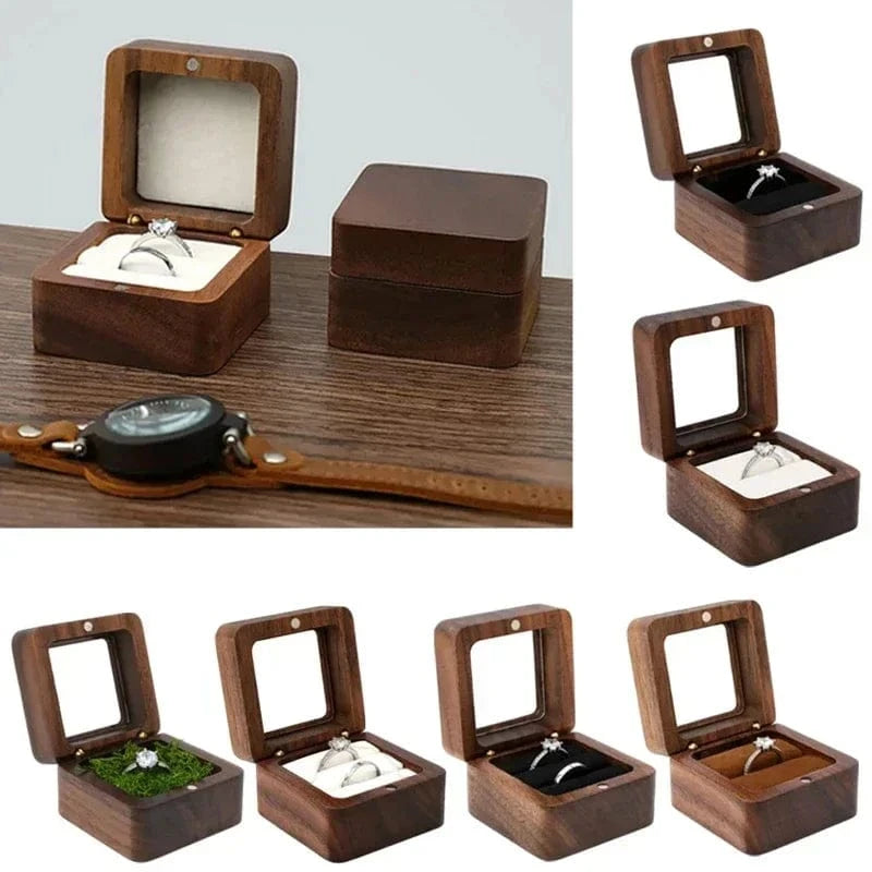 Ring 20. 1PCS Free Custom Name Walnut Wooden Ring Box Personalized Wedding Anniversary Gift Walnut Wood Engagement Wedding Rings Box Gift Horaclek