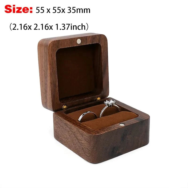 Ring 20. 1PCS Free Custom Name Walnut Wooden Ring Box Personalized Wedding Anniversary Gift Walnut Wood Engagement Wedding Rings Box Gift A-1-Brown / ENGRAVING NAME Horaclek