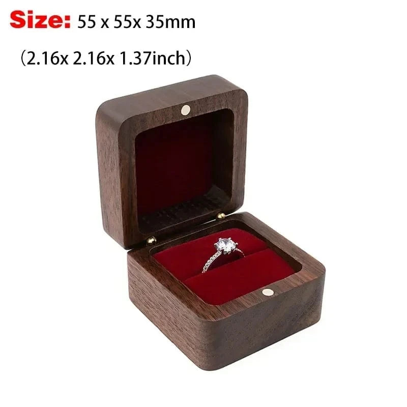 Ring 20. 1PCS Free Custom Name Walnut Wooden Ring Box Personalized Wedding Anniversary Gift Walnut Wood Engagement Wedding Rings Box Gift A-1-Red / ENGRAVING NAME Horaclek