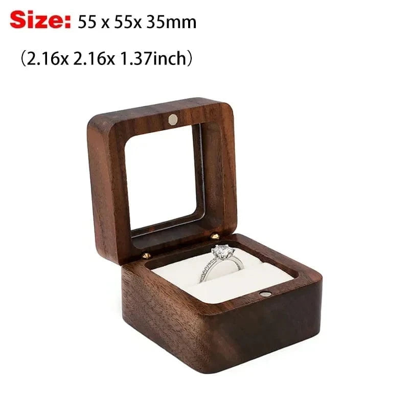 Ring 20. 1PCS Free Custom Name Walnut Wooden Ring Box Personalized Wedding Anniversary Gift Walnut Wood Engagement Wedding Rings Box Gift B-1-White / ENGRAVING NAME Horaclek