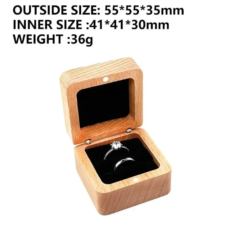 Ring 22. Free Custom Wood Ring Box Engagement Wedding Ceremony Storage Proposal Portable Gifts Bead Case Rustic Wedding Gift for lovers Horaclek