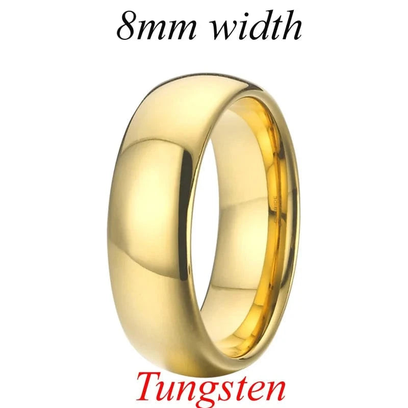 Ring 24. Latest High Quality 18k Gold Plated Tungsten Jewelry Anniverary Wedding Couples Rings for Men And women wholesale price P1412T 8mm / 12 Horaclek