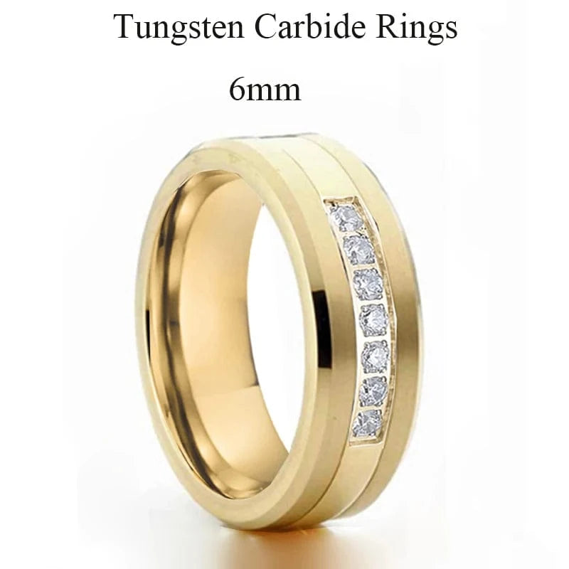 Ring 24. Latest High Quality 18k Gold Plated Tungsten Jewelry Anniverary Wedding Couples Rings for Men And women wholesale price PV018 women / 12 Horaclek