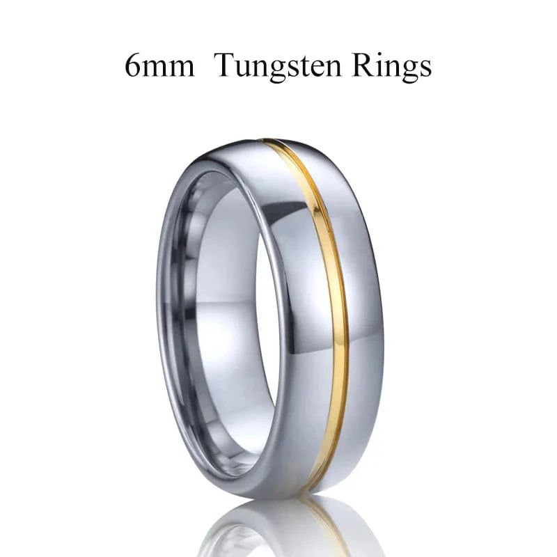 Ring 24. Latest High Quality 18k Gold Plated Tungsten Jewelry Anniverary Wedding Couples Rings for Men And women wholesale price PVF097 6mm / 12 Horaclek