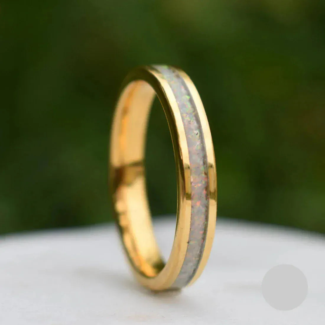 Ring Tungsten Gold Opal Ring 4mm My Store