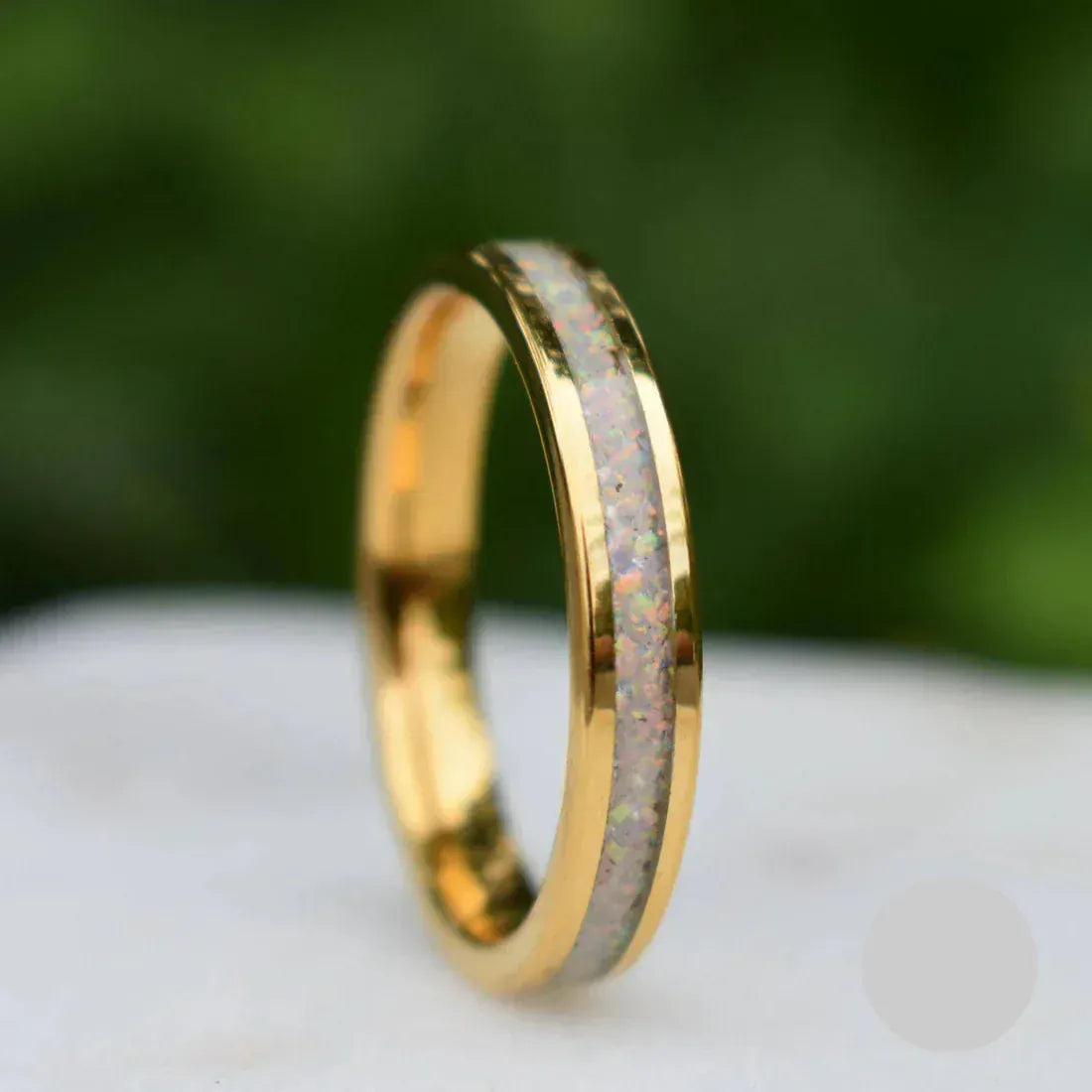 Ring Tungsten Gold Opal Ring 4mm My Store