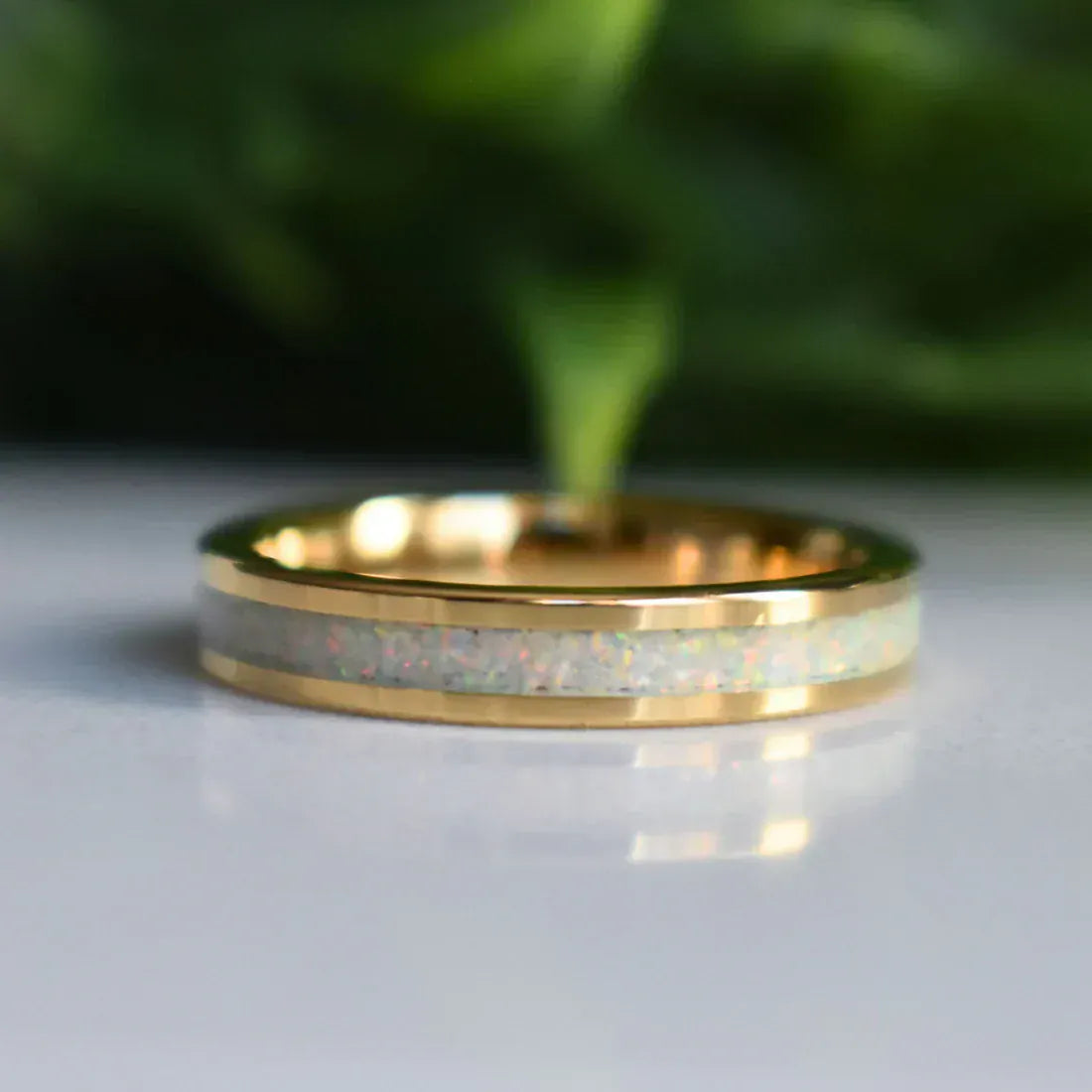 Ring Tungsten Gold Opal Ring 4mm My Store